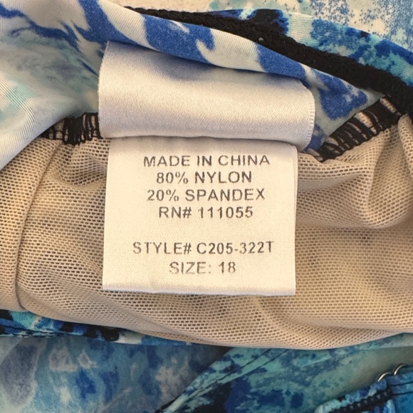 Ceeb Blue Patterned Women's Swim Top - Picture 3 of 5